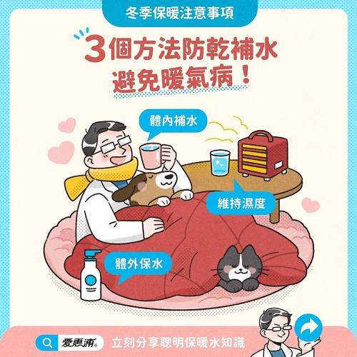 預防乾燥的暖氣病，３個方法全面補水